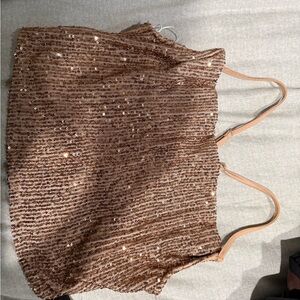 Express Sequin Camisole in Bronze